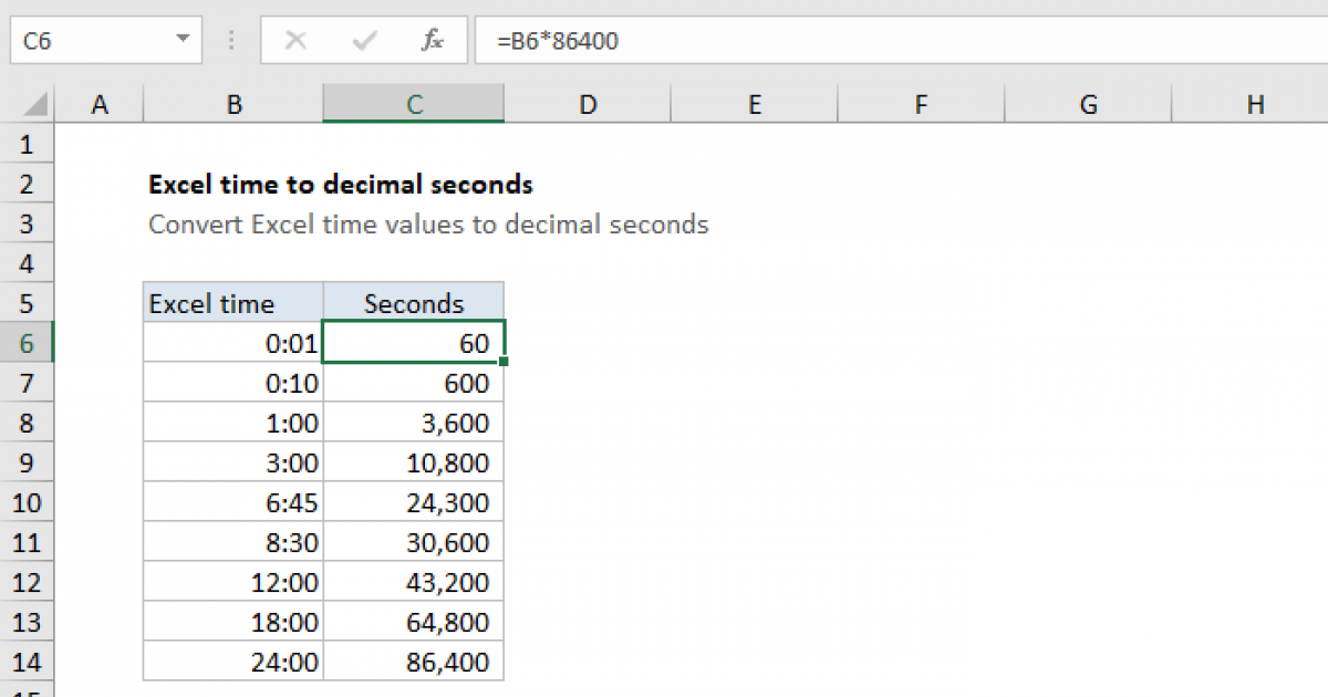 Excel Time String To Seconds